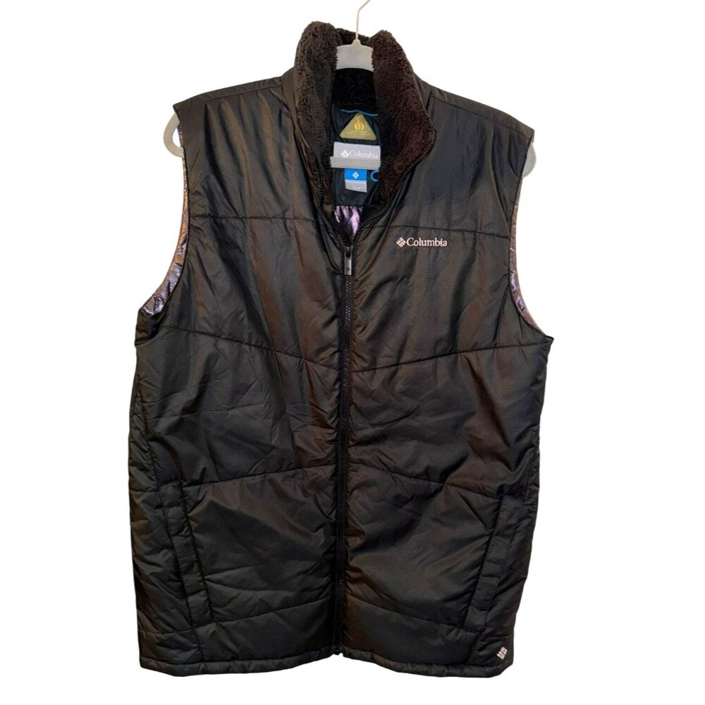 Columbia Black Puffer Vest Omni-Heat Thermal Comfort 18/20 Outdoor Hiking Sports